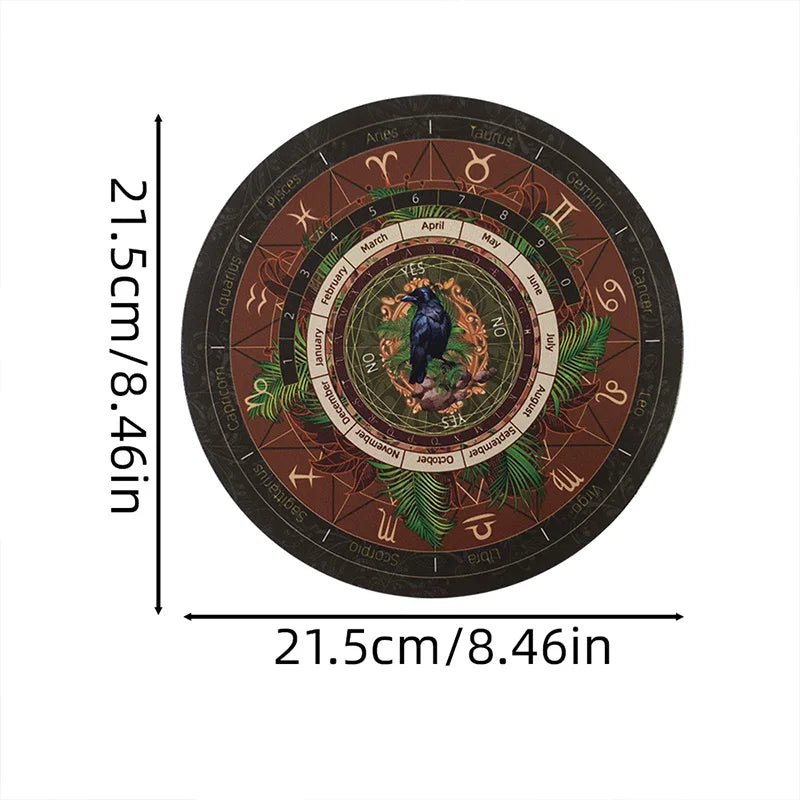 22cm Animal Pendulum Board – Divination Mat for Tarot, Runes & Ritual Altar Work