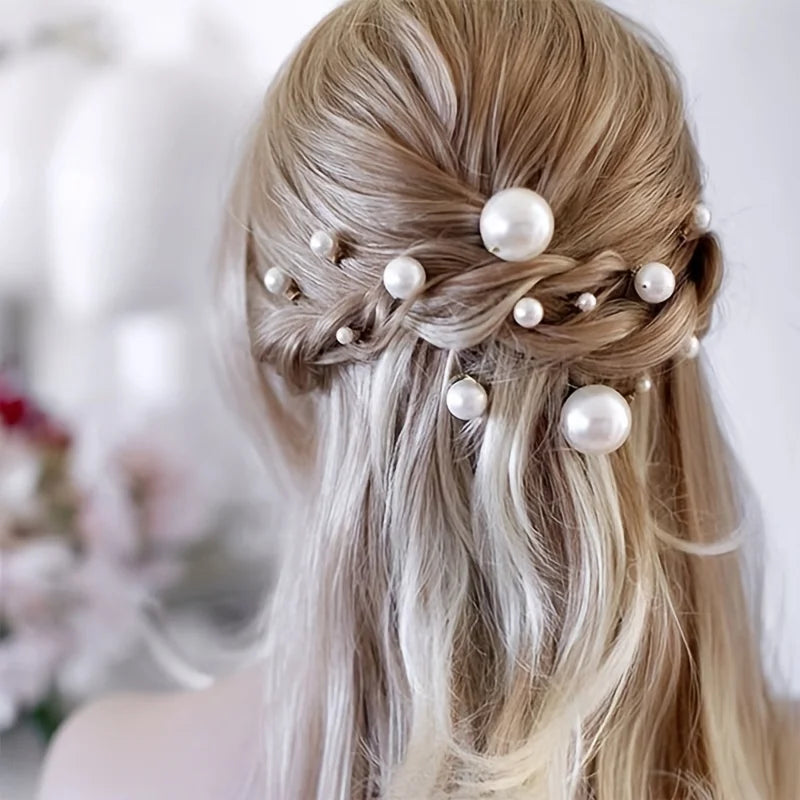 Bridal Pearl Cluster Hair Pins – Set of 18 Elegant Clips