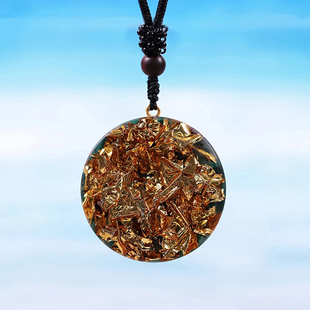 Orgonite Chakra Pendant – EMF Protection & Energy Healing Necklace with Quartz Crystal