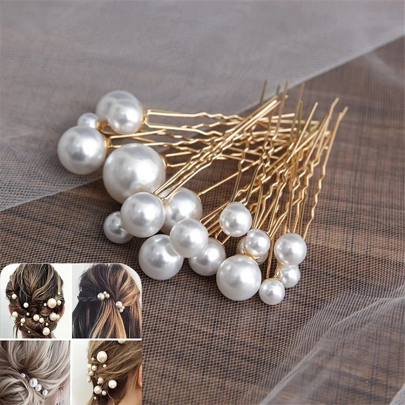 Bridal Pearl Cluster Hair Pins – Set of 18 Elegant Clips