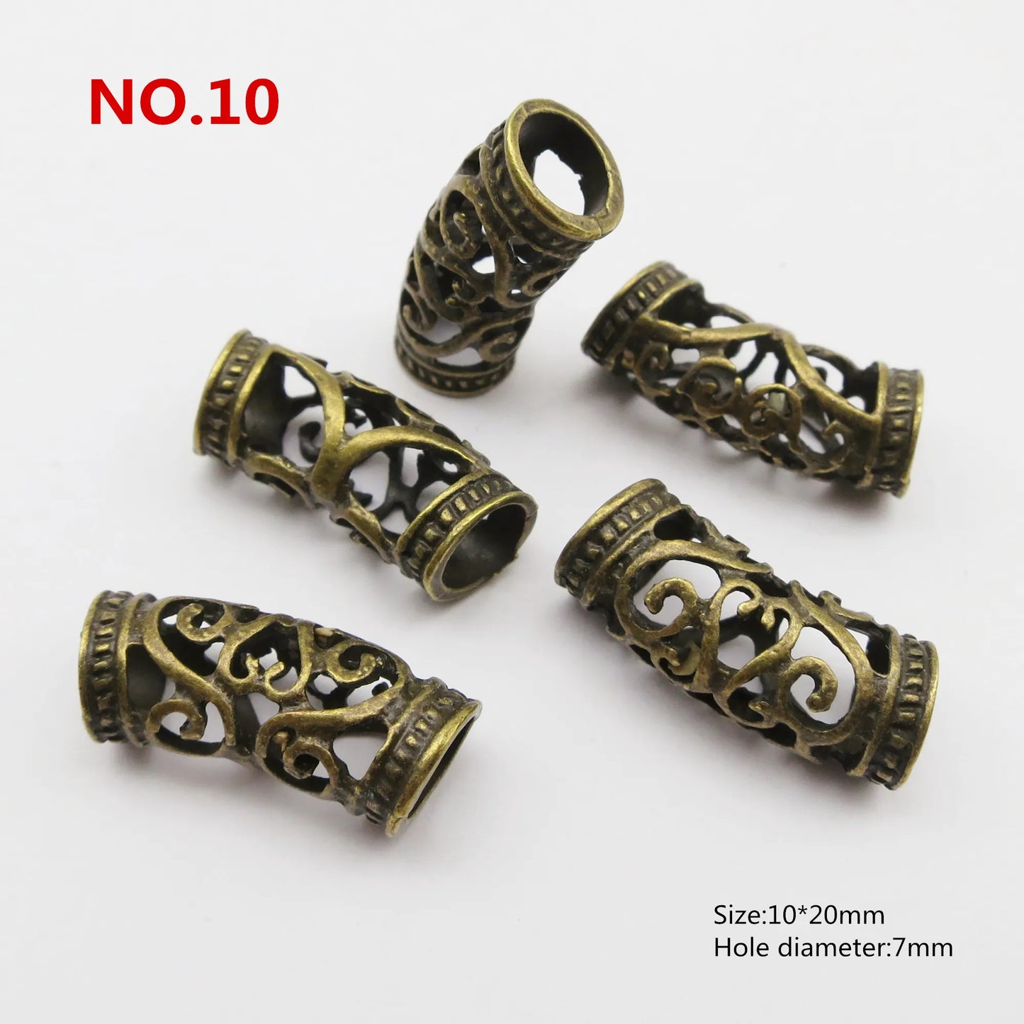 5pcs Metal Hair Cuffs – African-Inspired Beads for Braids, Dreadlocks & Loc Jewelry Styling
