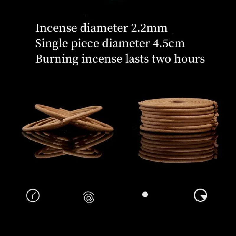180 Plates Natural Sandalwood Coil Incense Aromatherapy Buddha Yoga Incense Indoor Freshing Cense Coil