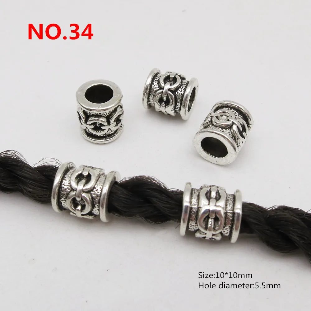 5pcs Metal Hair Cuffs – African-Inspired Beads for Braids, Dreadlocks & Loc Jewelry Styling