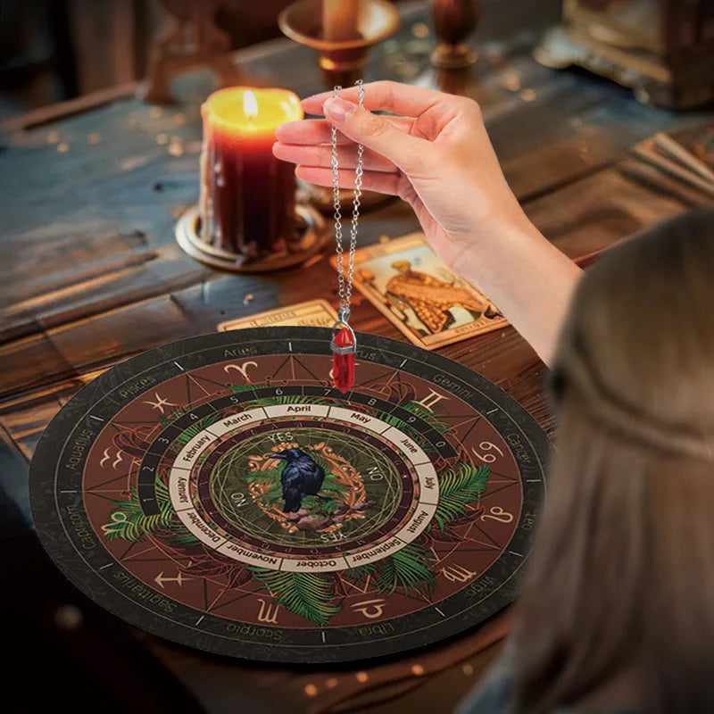22cm Animal Pendulum Board – Divination Mat for Tarot, Runes & Ritual Altar Work