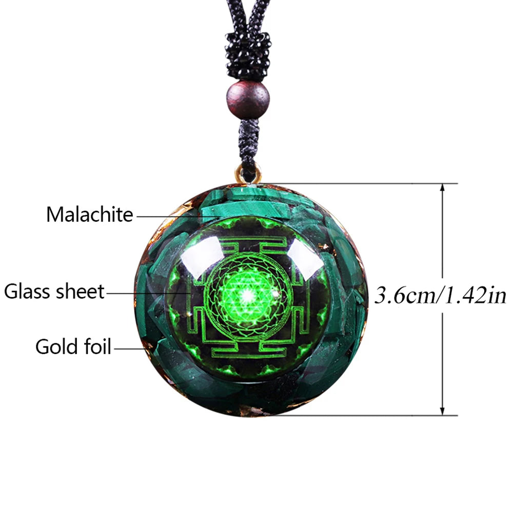 Orgonite Chakra Pendant – EMF Protection & Energy Healing Necklace with Quartz Crystal