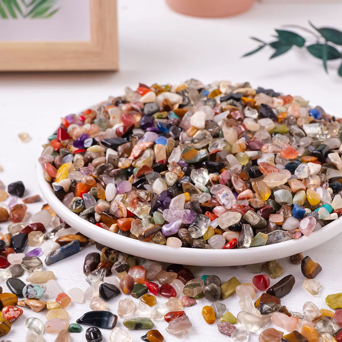 50g Natural Crystal Chip Stones - Mixed Gemstone Gravel for Reiki, Decor, Craft and Spiritual Use