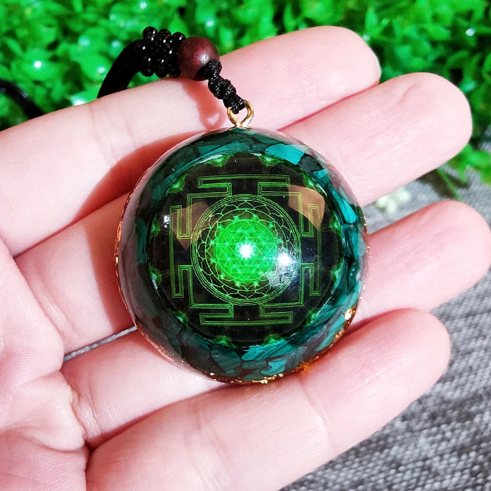 Orgonite Chakra Pendant – EMF Protection & Energy Healing Necklace with Quartz Crystal