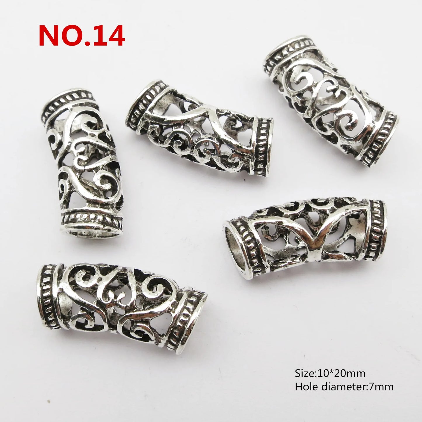 5pcs Metal Hair Cuffs – African-Inspired Beads for Braids, Dreadlocks & Loc Jewelry Styling