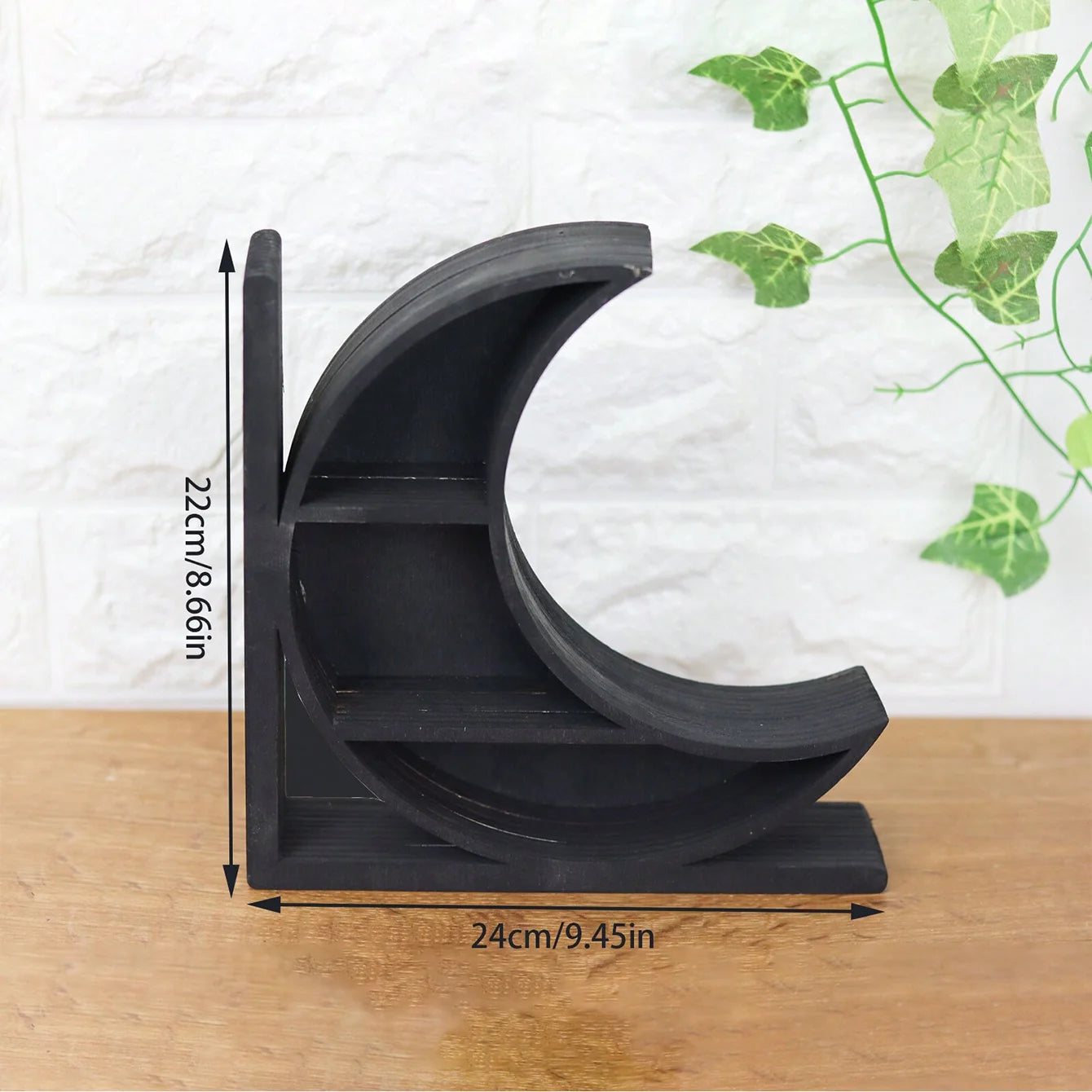 Sun & Moon Crystal Shelf Bookends – Boho Home Decor for Crystals, Books & Altars