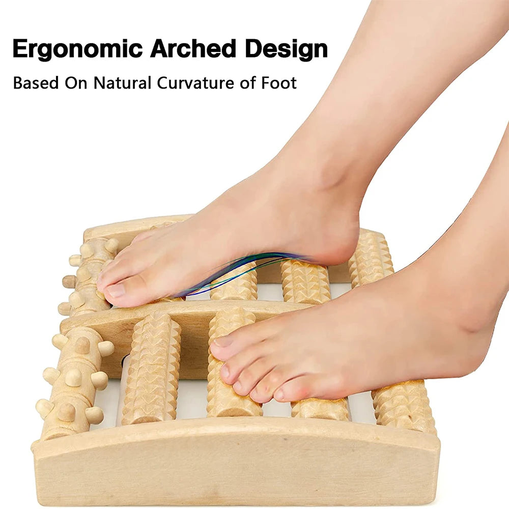 Wooden Foot Roller – Reflexology Massager for Muscle Relief & Circulation Boost