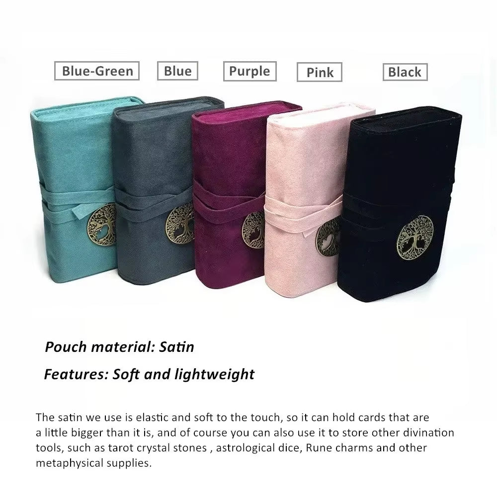 Colorful Tarot Card Pouch – Soft Flannel Storage Bag for Divination Tools, Crystals, Dice & Jewelry