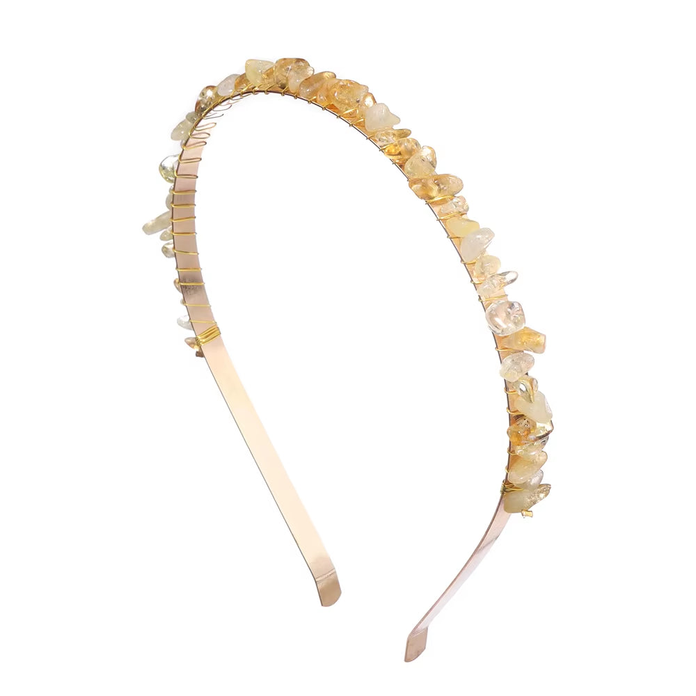 Healing Waters Crystal Hairband – Aquamarine & Chip Stone Design