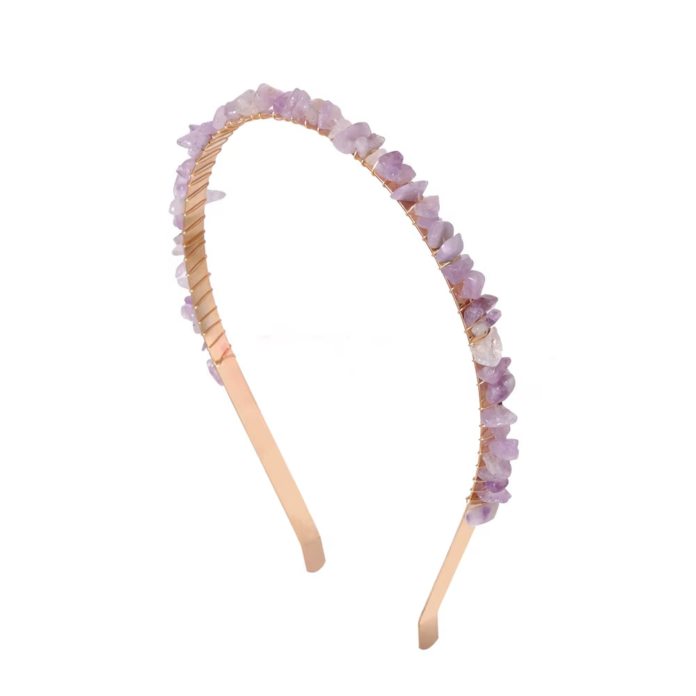 Healing Waters Crystal Hairband – Aquamarine & Chip Stone Design