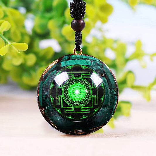Orgonite Chakra Pendant – EMF Protection & Energy Healing Necklace with Quartz Crystal