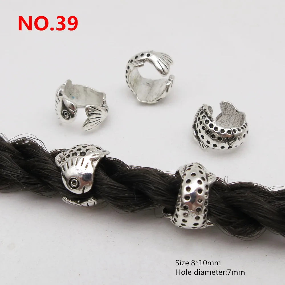 5pcs Metal Hair Cuffs – African-Inspired Beads for Braids, Dreadlocks & Loc Jewelry Styling
