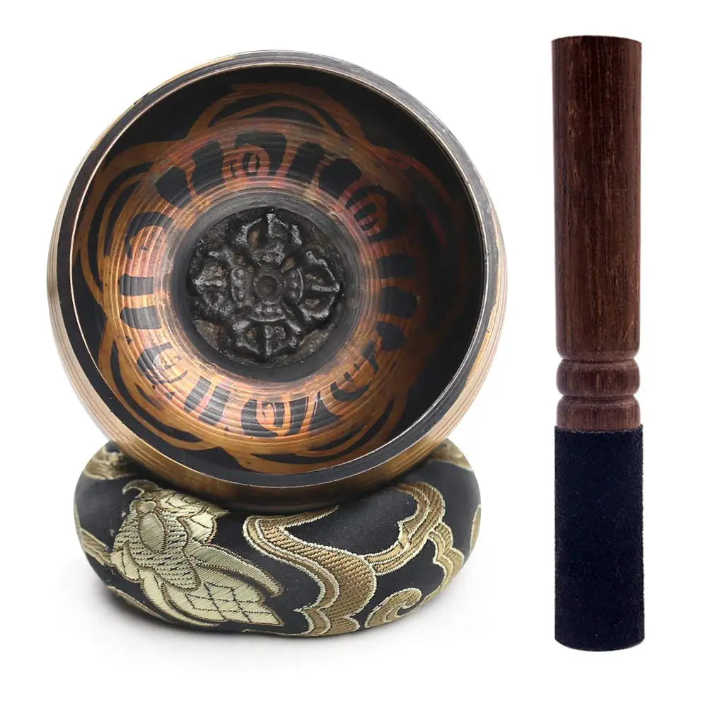 Tibetan Lotus Singing Bowl Set – 3.3" Chakra Healing Sound Bowl for Meditation, Yoga & Mindfulness