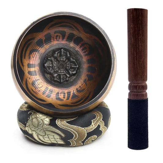 Tibetan Lotus Singing Bowl Set – 3.3" Chakra Healing Sound Bowl for Meditation, Yoga & Mindfulness