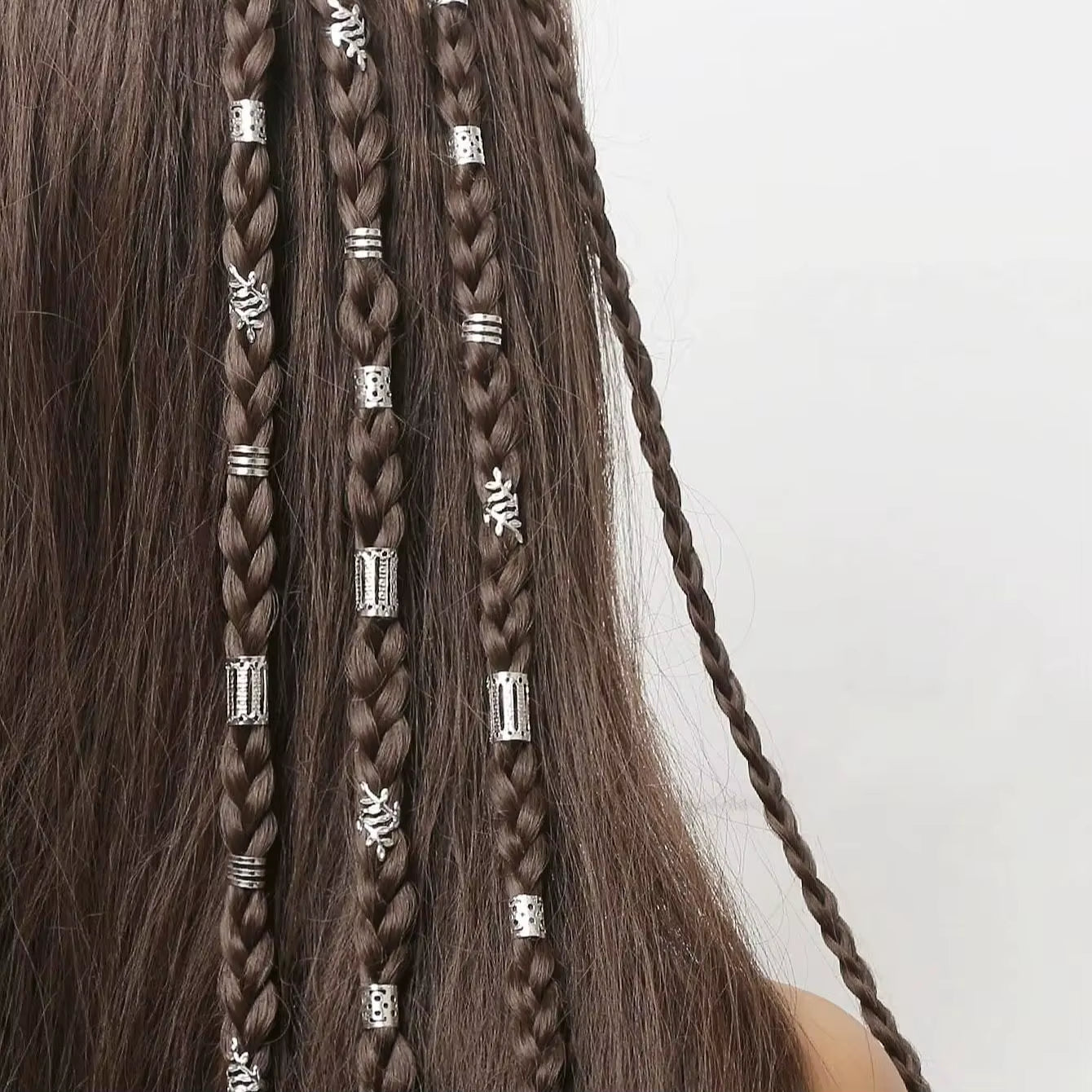 40pcs Mixed Hair Rings Set – Boho Braid Cuffs & Dreadlock Beads for Hair Styling & Festival Vibes