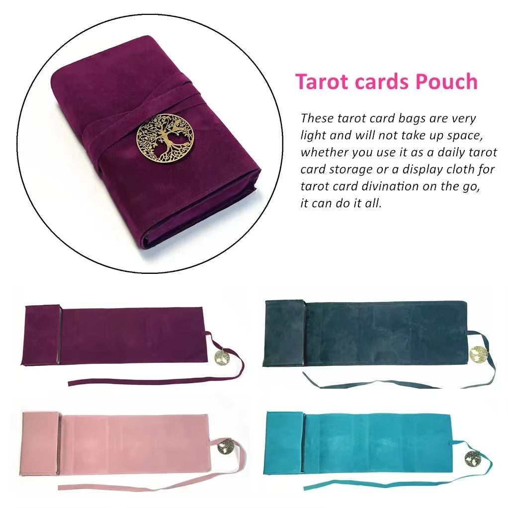 Colorful Tarot Card Pouch – Soft Flannel Storage Bag for Divination Tools, Crystals, Dice & Jewelry