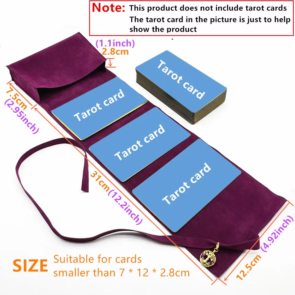 Velvet Tarot Card Pouch – Oracle Deck & Crystal Storage Bag for Witchcraft, Divination, Dice & Jewelry