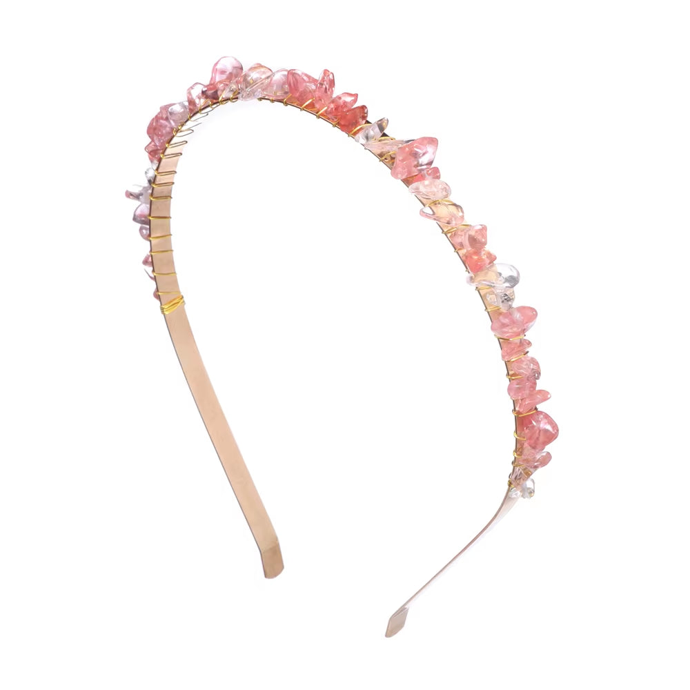 Healing Waters Crystal Hairband – Aquamarine & Chip Stone Design