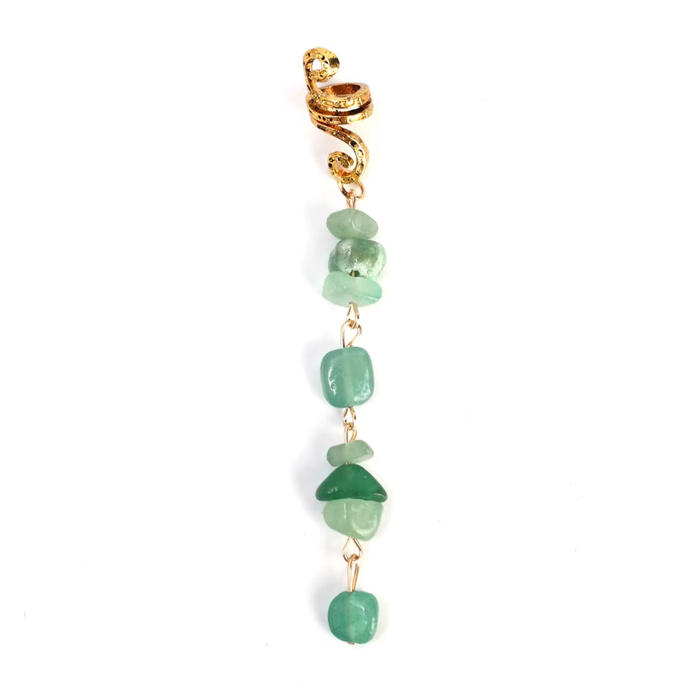 Spiral Gemstone Hair Wrap – Viking Braid & Beard Charm