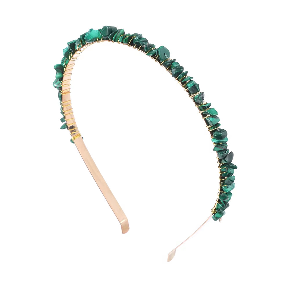 Healing Waters Crystal Hairband – Aquamarine & Chip Stone Design