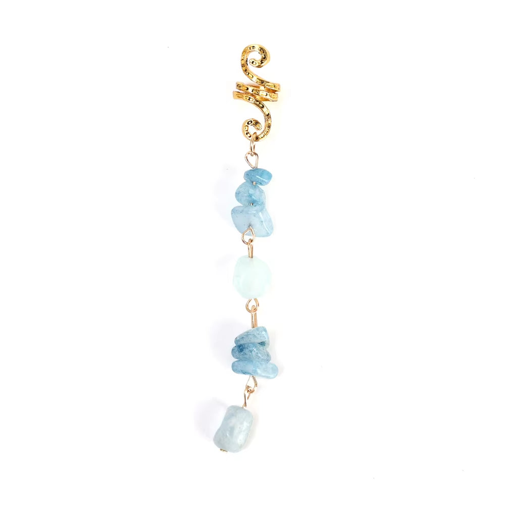 Spiral Gemstone Hair Wrap – Viking Braid & Beard Charm