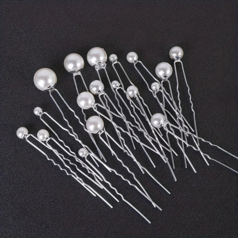 Bridal Pearl Cluster Hair Pins – Set of 18 Elegant Clips