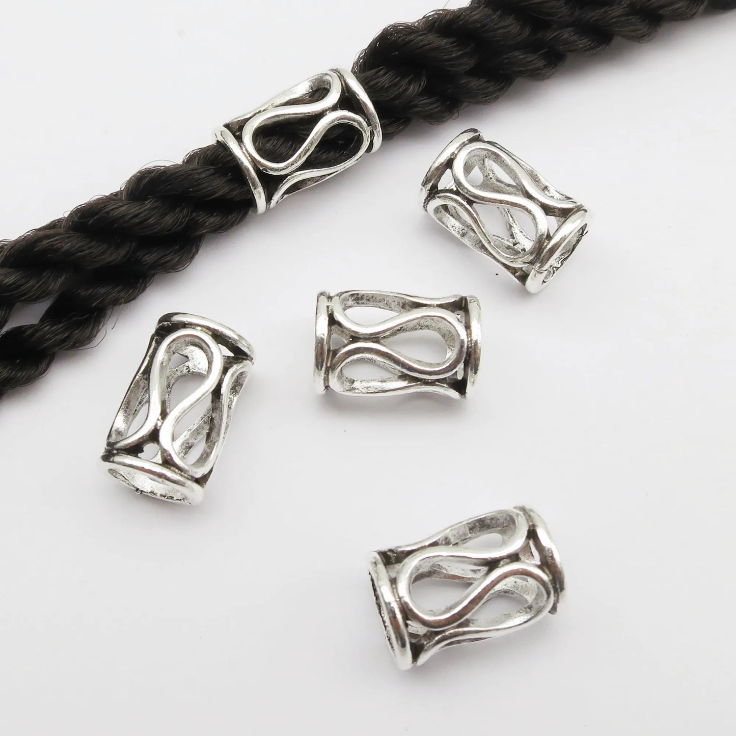 5pcs Metal Hair Cuffs – African-Inspired Beads for Braids, Dreadlocks & Loc Jewelry Styling