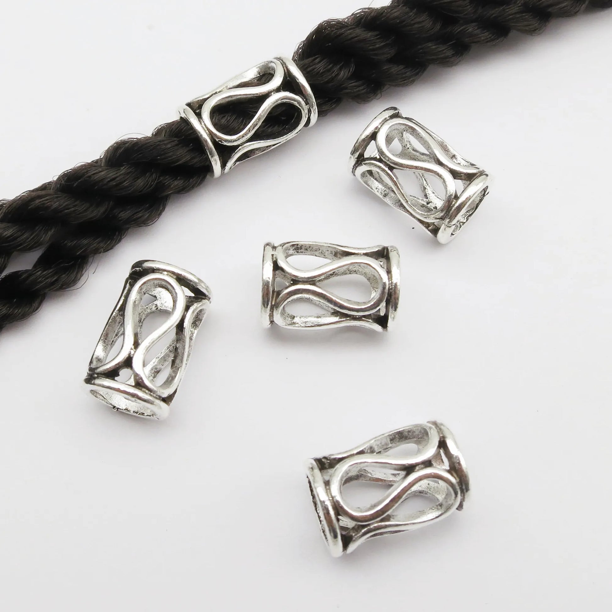 5pcs Metal Hair Cuffs – African-Inspired Beads for Braids, Dreadlocks & Loc Jewelry Styling