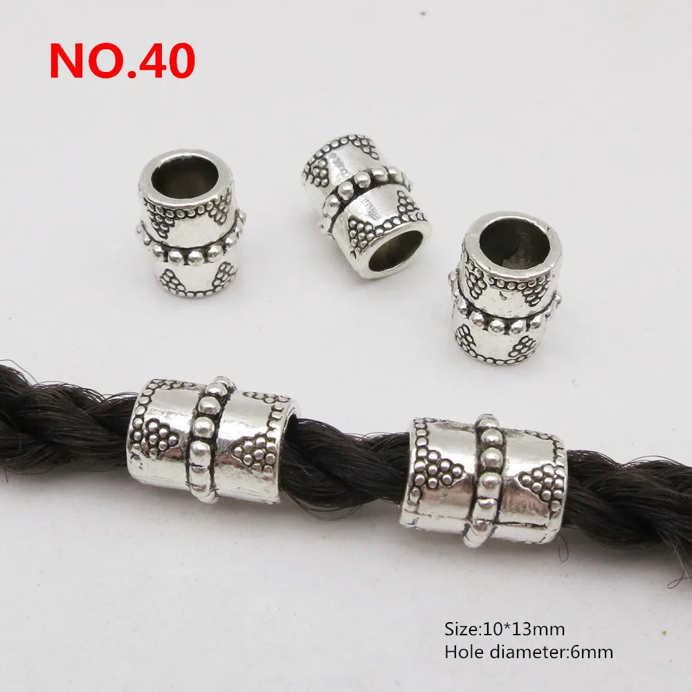 5pcs Metal Hair Cuffs – African-Inspired Beads for Braids, Dreadlocks & Loc Jewelry Styling