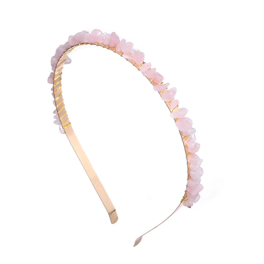 Healing Waters Crystal Hairband – Aquamarine & Chip Stone Design