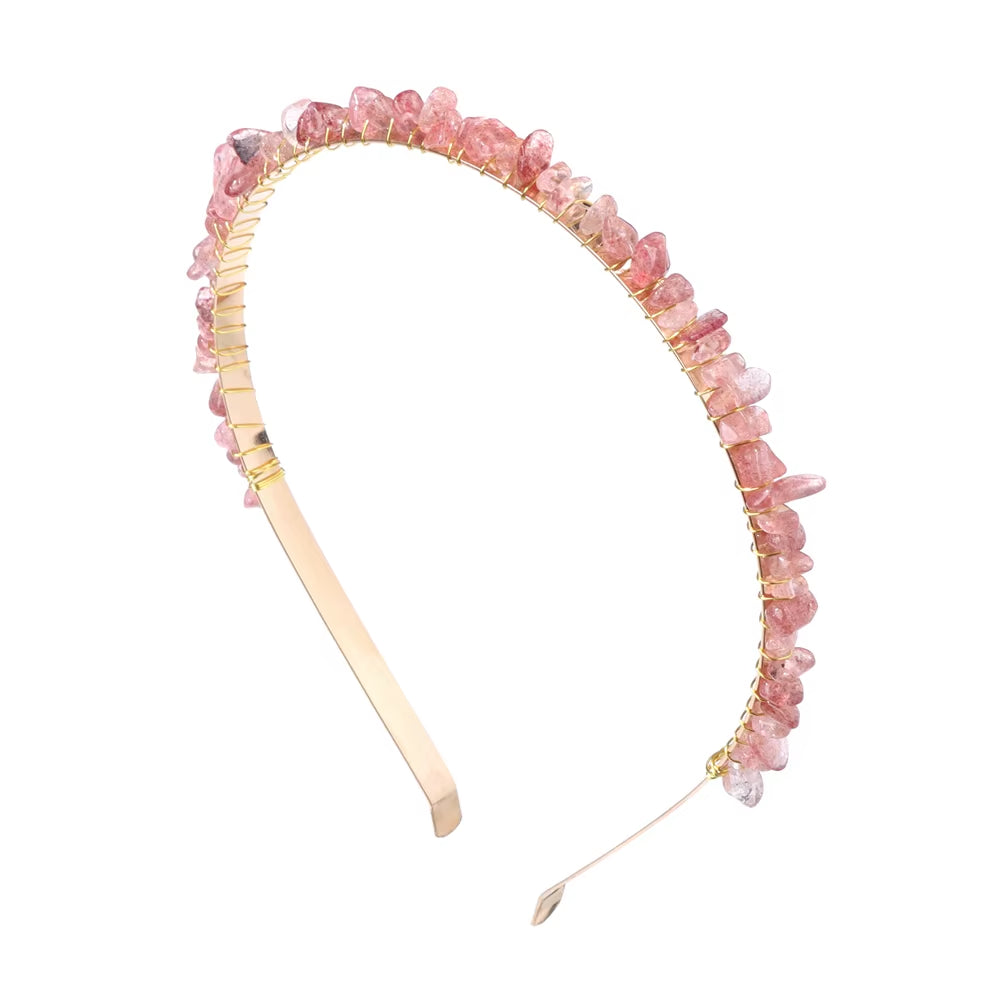 Healing Waters Crystal Hairband – Aquamarine & Chip Stone Design