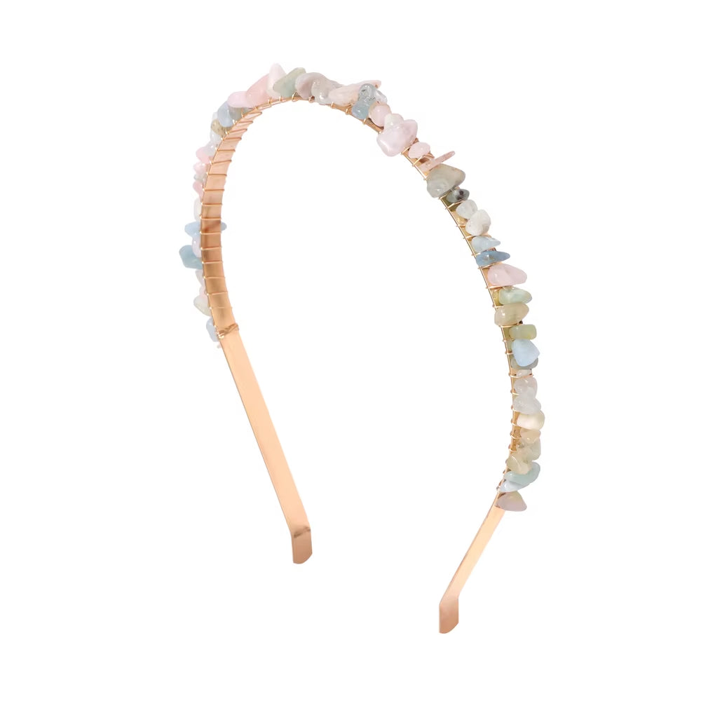 Healing Waters Crystal Hairband – Aquamarine & Chip Stone Design