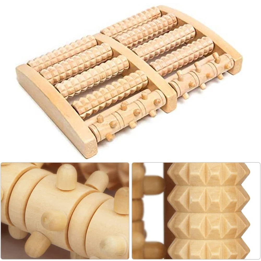 Wooden Foot Roller – Reflexology Massager for Muscle Relief & Circulation Boost