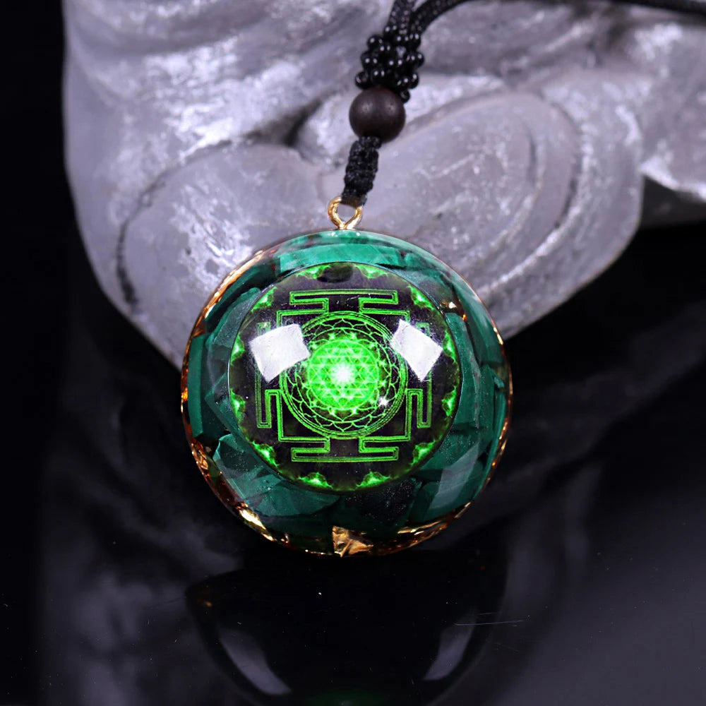 Orgonite Chakra Pendant – EMF Protection & Energy Healing Necklace with Quartz Crystal