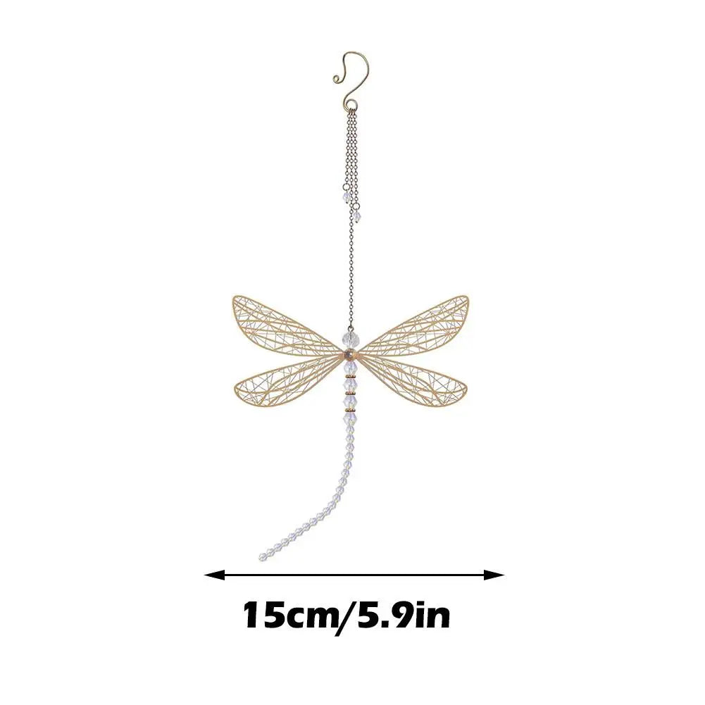 Crystal Dragonfly & Butterfly Suncatcher Wind Chime – Boho Garden, Window & Car Charm