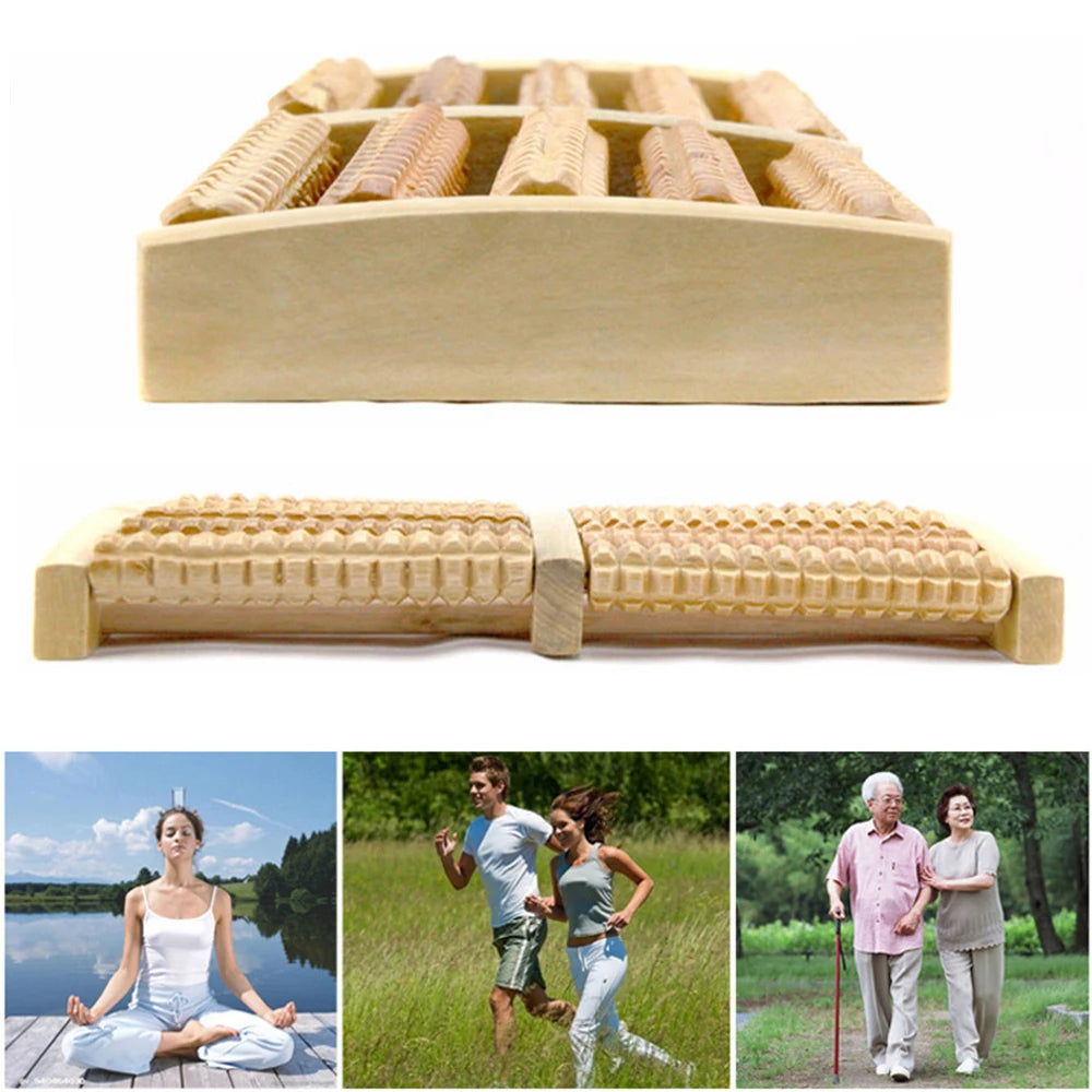 Wooden Foot Roller – Reflexology Massager for Muscle Relief & Circulation Boost