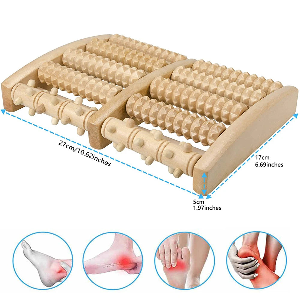 Wooden Foot Roller – Reflexology Massager for Muscle Relief & Circulation Boost