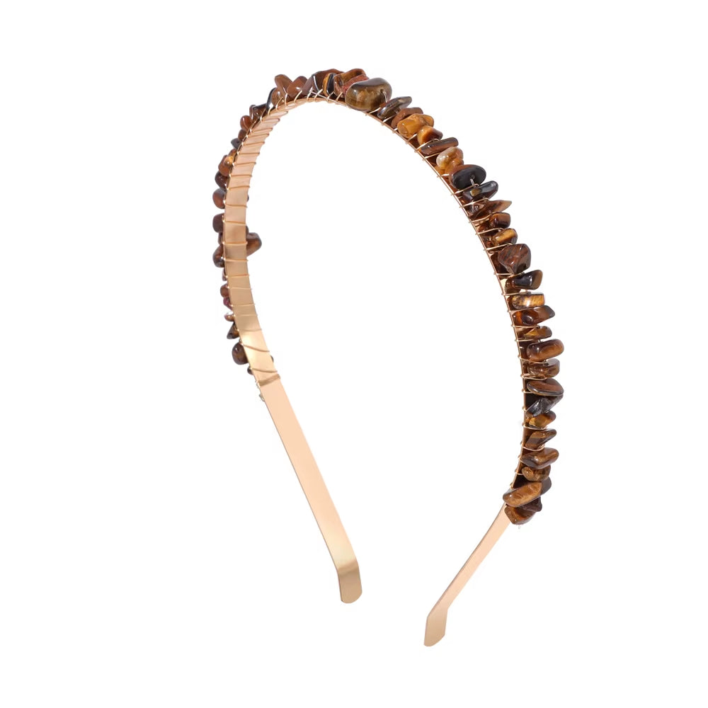 Healing Waters Crystal Hairband – Aquamarine & Chip Stone Design