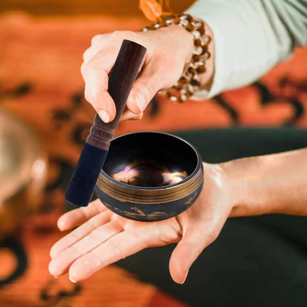 Tibetan Lotus Singing Bowl Set – 3.3" Chakra Healing Sound Bowl for Meditation, Yoga & Mindfulness