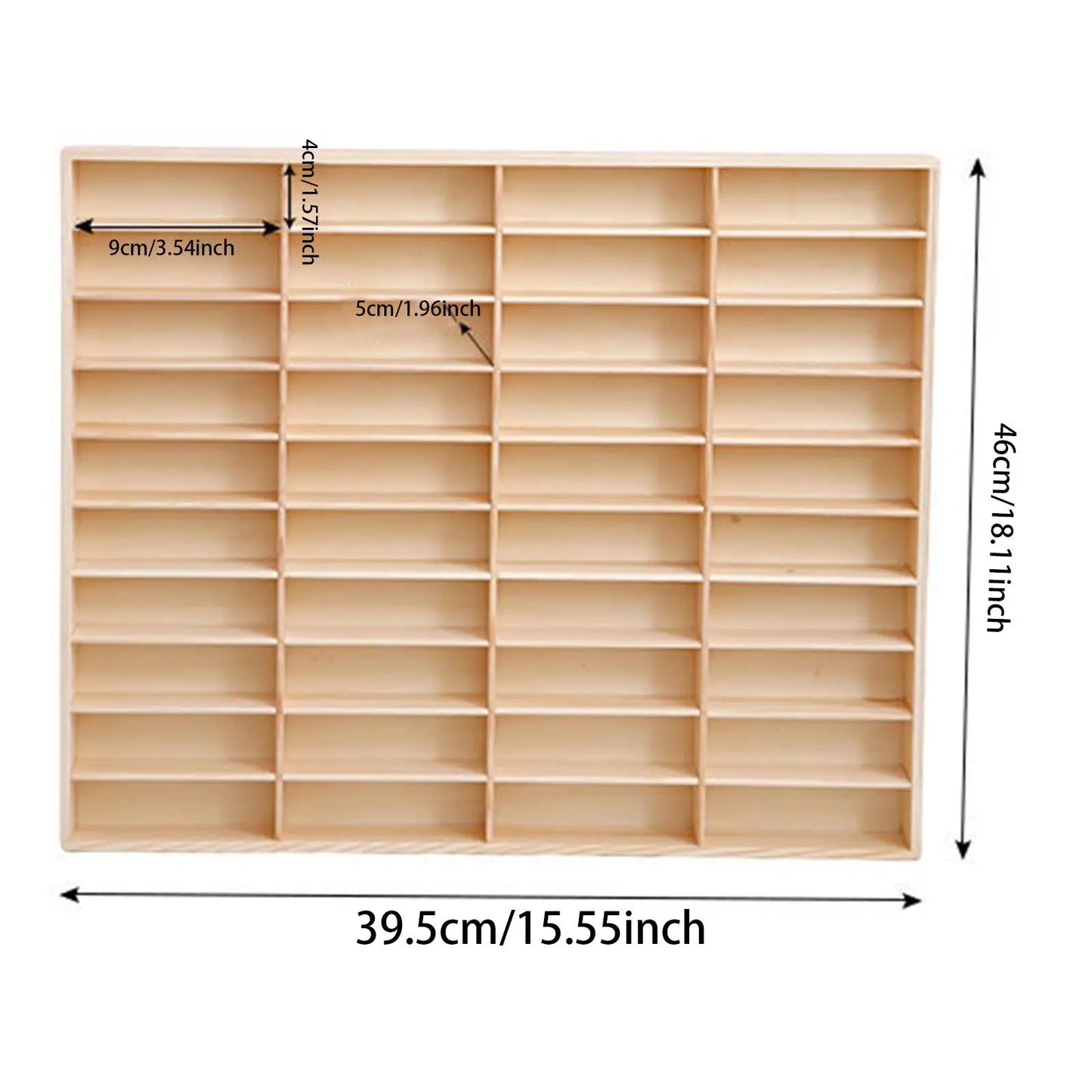 Wooden Multi-Grid Crystal Display Box – Natural Wood Organizer Shelf for Crystals, Toys, Miniatures & Sacred Treasures
