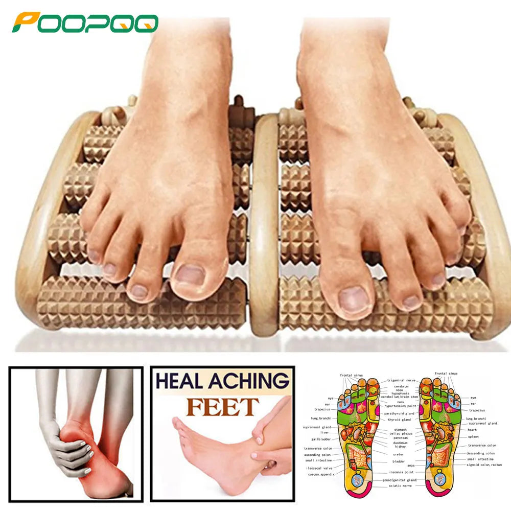 Wooden Foot Roller – Reflexology Massager for Muscle Relief & Circulation Boost