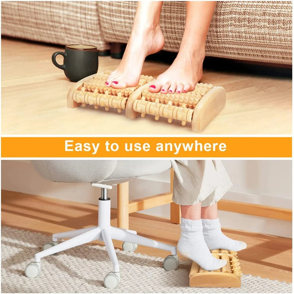 Wooden Foot Roller – Reflexology Massager for Muscle Relief & Circulation Boost