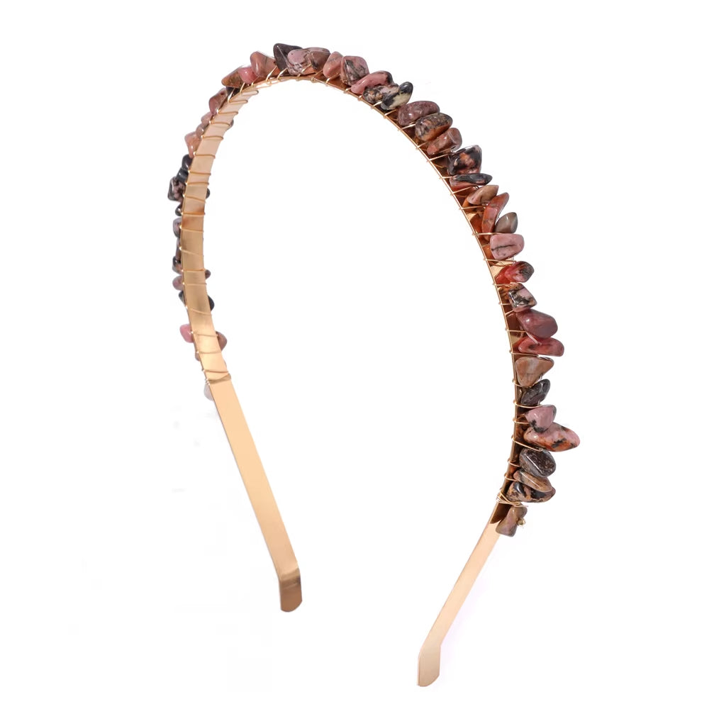 Healing Waters Crystal Hairband – Aquamarine & Chip Stone Design
