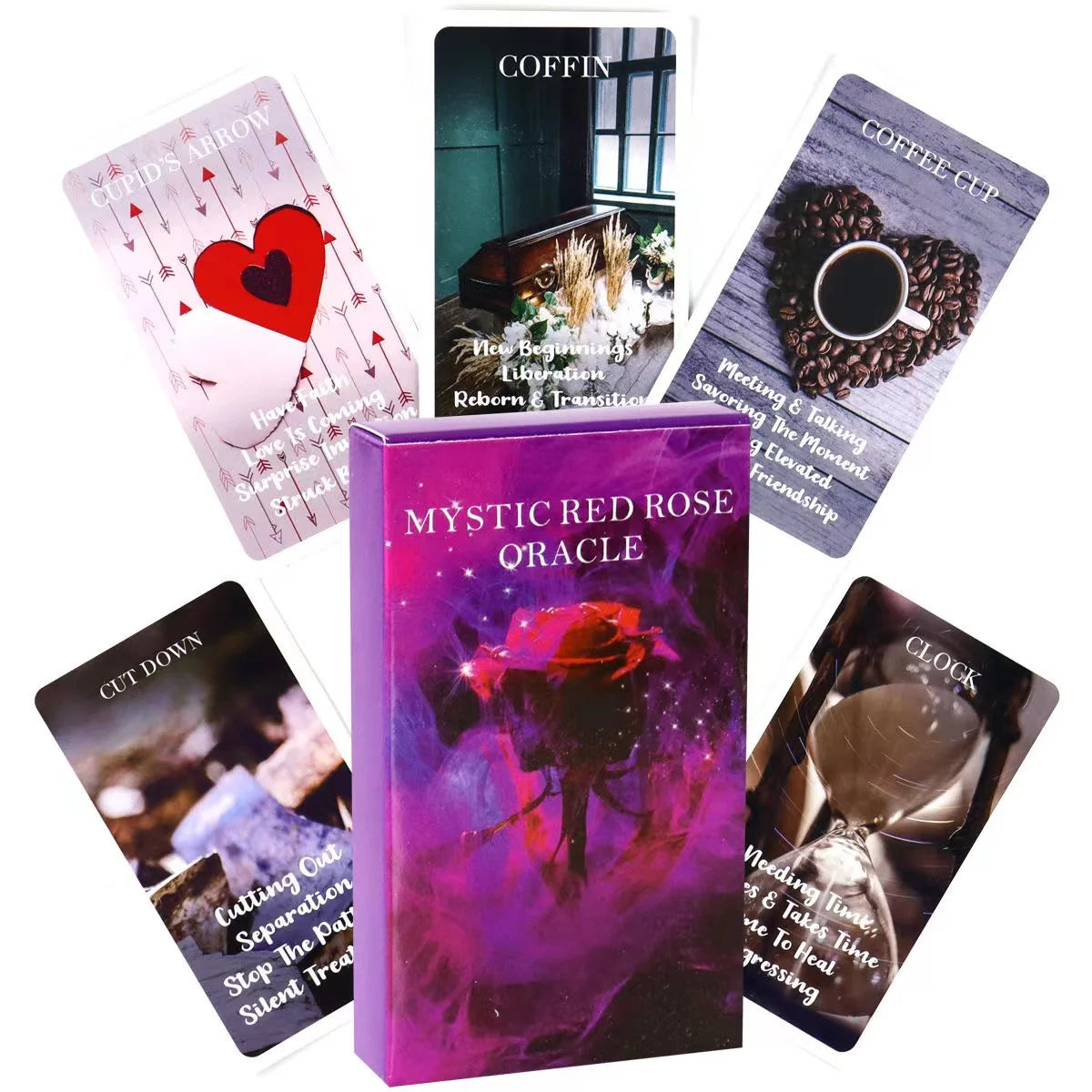 Mystic Red Rose Oracle Deck – 53-Card Visionary Divination Set for Spiritual Guidance & Rituals