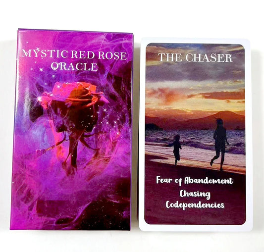 Mystic Red Rose Oracle Deck – 53-Card Visionary Divination Set for Spiritual Guidance & Rituals