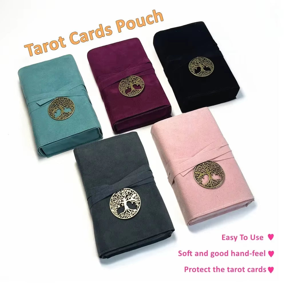 Colorful Tarot Card Pouch – Soft Flannel Storage Bag for Divination Tools, Crystals, Dice & Jewelry