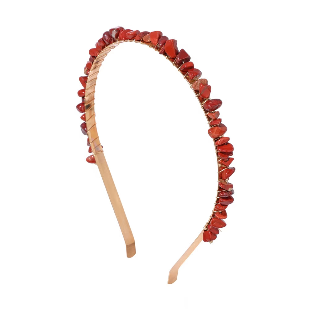 Healing Waters Crystal Hairband – Aquamarine & Chip Stone Design